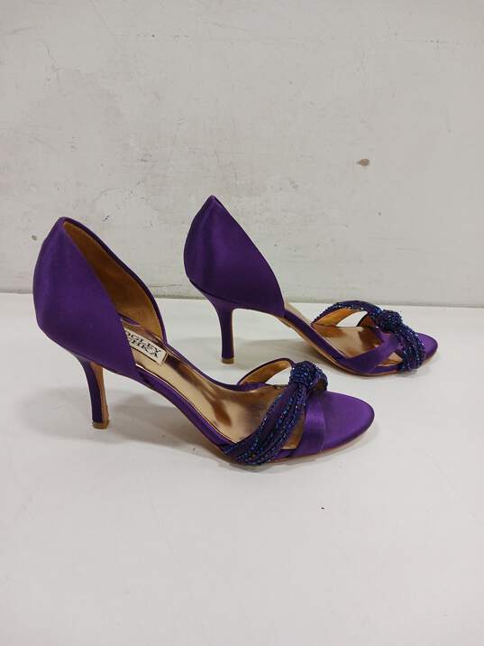Badgley Mischka Purple Pump Style Slip-On Heels Size 6.5 image number 4