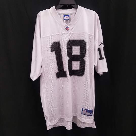Buy the Mens White Oakland Raiders Randy Moss #18 NFL Football Jersey Size  XL