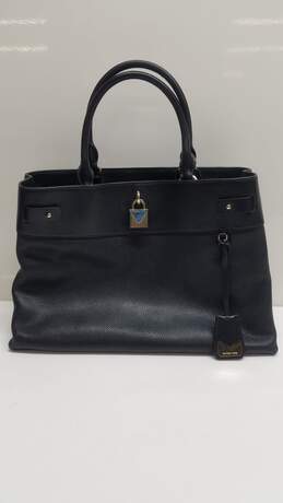 Michael Kors Black Tumbled Leather Bag w/ Gold Pendant Lock