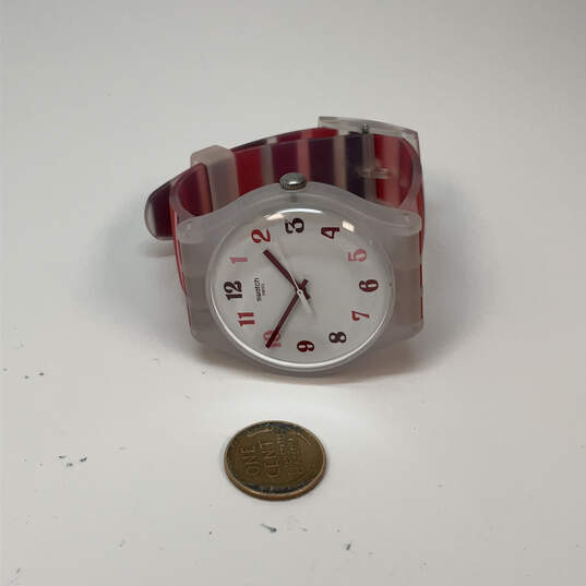 Designer Swatch Swiss White Round Dial Adjustable Analog Wristwatch image number 2
