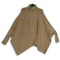 Alfani Womens Brown Knitted Turtleneck Poncho Pullover Sweater Size XL image number 1
