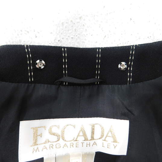 Escada B&W Pinstripe Wool 2 Piece Skirt Suit Set image number 14