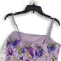 NWT Womens Purple Floral Lace Spaghetti Strap Back Zip Mini Dress Size 12 image number 4