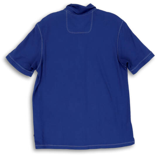 Mens Blue Short Sleeve Spread Collar Collegiate Emfielder Polo Shirt Sz XL image number 2