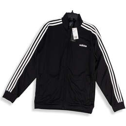 NWT Mens Essentials Tricot Black Long Sleeve Full-Zip Track Jacket Size L
