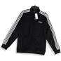 NWT Mens Essentials Tricot Black Long Sleeve Full-Zip Track Jacket Size L image number 1