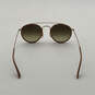 Womens RB3647-N Brown Round Lens Gold Full Rim Anti Reflective Sunglasses image number 3