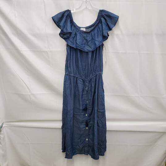 NWT Tommy Bahama WM's Chambray Blue Polyester Midi Dress Size S/P image number 1