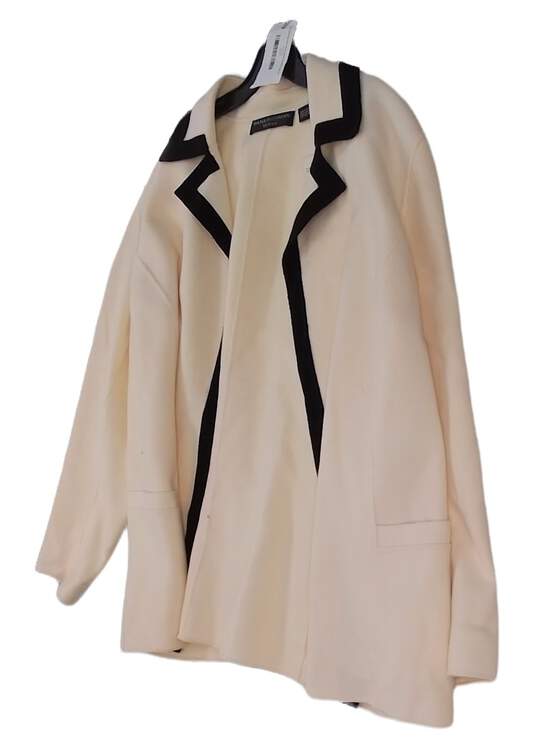 NWT Womens White Long Sleeve Open Front Collared Blazer Jacket Size 22 image number 3