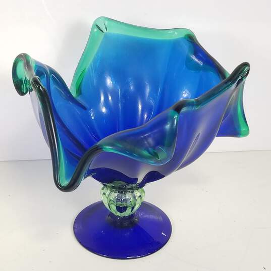 Murano Art Glass 11 inch high / Hand Blown Vase Sculpture image number 2