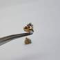 14k Gold Heart Diamond Post Stud Earring 1.5g image number 3