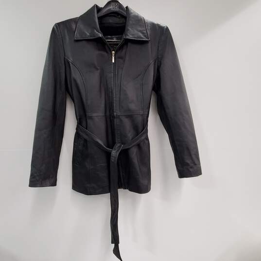 Oscar Piel Women Leather Jacket W/Belt Large image number 3