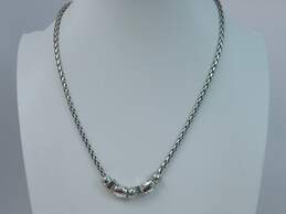 Brighton Silver Tone Wheat Chain Scrolled Charm Pendant Necklaces alternative image