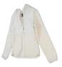 Womens Beige Pockets Long Sleeve Hooded Full Zip Jacket Size Small image number 3