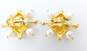 Vintage Christian Lacroix Gold Tone Faux Pearl Purple Crystal Clip Earrings 34.0g image number 5