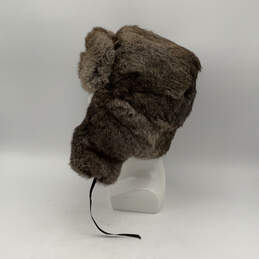 Mens Brown Fur Lined Front Brim Tie Classic Winter Trapper Hat Size 10 alternative image