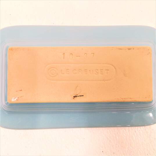 Le Creuset Stoneware Butter Dish w/ Lid  Full Size Turquoise image number 4