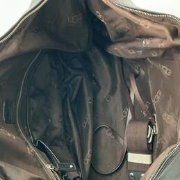 UGG Australia Womens Black Leather Double Handle Zipper Inner Pocket Duffle Bag alternative image