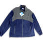 NWT Mens Gray Blue Fleece Long Sleeve Mock Neck Full Zip Jacket Size XXL image number 3