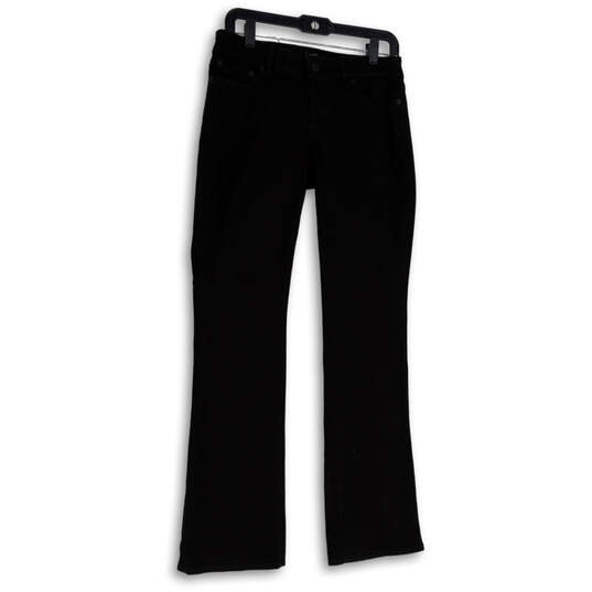 Womens Black Dark Wash Pockets Stretch Denim Bootcut Jeans Size 6/28 image number 1