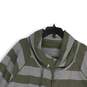 Calvin Klein Womens Gray Green Striped Funnel Neck Full-Zip Jacket Size 3X image number 3