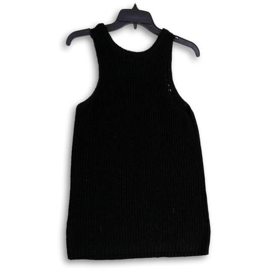 NWT Womens Black Knitted Round Neck Pullover Tank Top Size Large image number 1