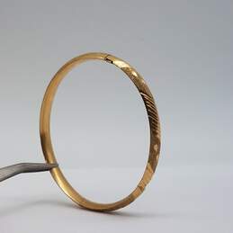 14k Gold Chiseled 7mm Slide Out Bangle Bracelet Damage  7.2g