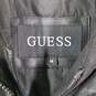 Mens Leather Pockets Long Sleeve Hooded Full-Zip Motorcycle Jacket Size Medium image number 4