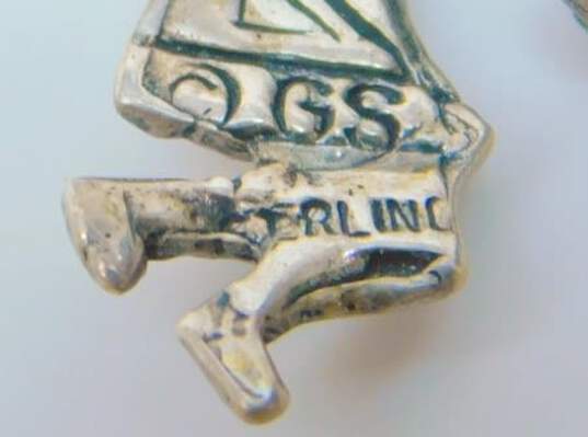 GS Glen Sandoval & Artisan 925 Southwestern Horse Pendant Faux Turquoise Liquid Silver Necklace & Kokopelli Drop Earrings 8.3g image number 5
