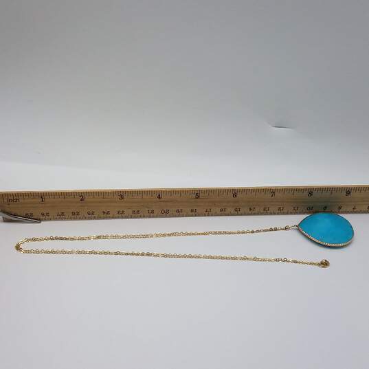 Hana 14k Gold Faceted Turquoise Pendant Necklace 12.1g image number 6