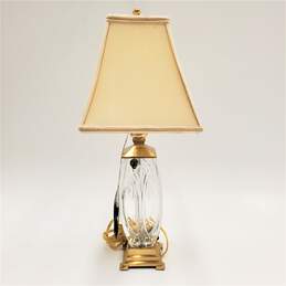 Waterford Crystal 19in Finn Accent Lamp & Square Bell Shade - Powers On