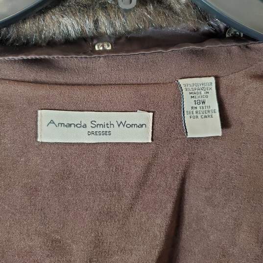 Amanda Smith Women Brown Faux Fur Collar Blazer NWT sz 18w image number 4