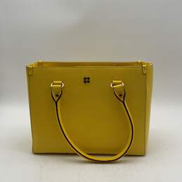Kate Spade Womens Yellow Leather Double Handle Zipper Shoulder Bag Purse