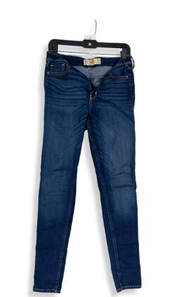 Womens Blue Denim Medium Wash High Rise Stretch Skinny Leg Jeans Size 7R