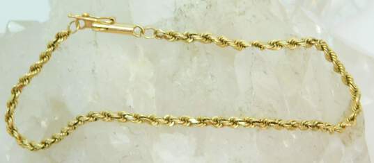 14K Gold Twisted Rope Chain Bracelet 3.5g image number 2