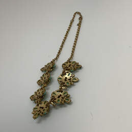 Designer J. Crew Gold-Tone Chain Flower Crystal Stone Statement Necklace alternative image