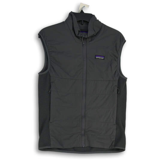 Mens Gray Nano Air Sleeveless Mock Neck Full-Zip Vest Size Small image number 1