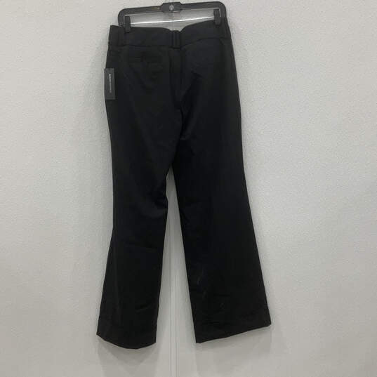 NWT Womens Black Flat Front Pockets Straight Leg Dress Pants Size 10 image number 1