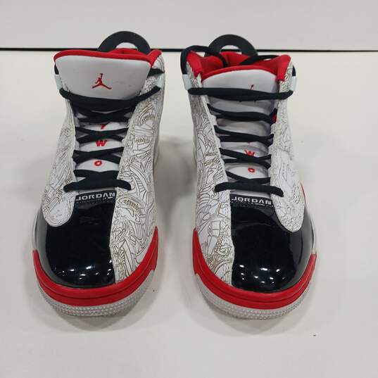 Men's White, Black & Red Air Jordan's Size 7 image number 4
