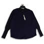 NWT Womens Blue Long Sleeve Mock Neck Pullover Blouse Top Size Medium image number 1