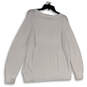 Womens White Knitted Long Sleeve Round Neck Pullover Sweater Size XL image number 4