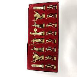 Brass Nickle Tone Manopoulos Greek Roman Army Chess Pieces alternative image