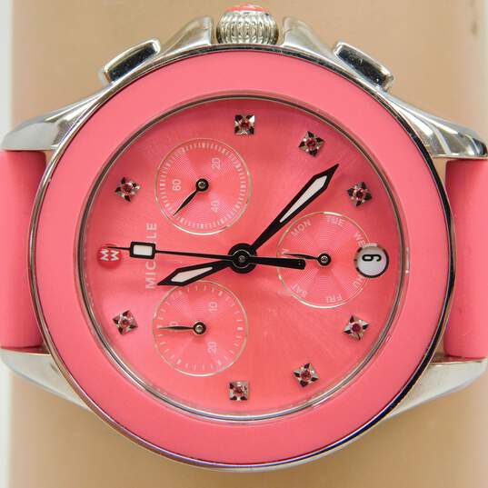 Michele MWW27C000010 Pink Cape Silicone Band Women's Watch 56.0g image number 7