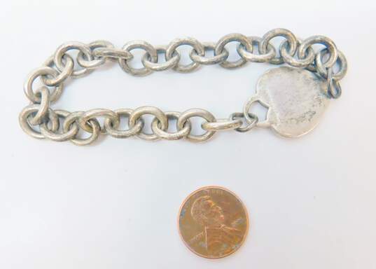 Tiffany & Co 925 Heart Charm Bracelet- For Repair 32.5g image number 6