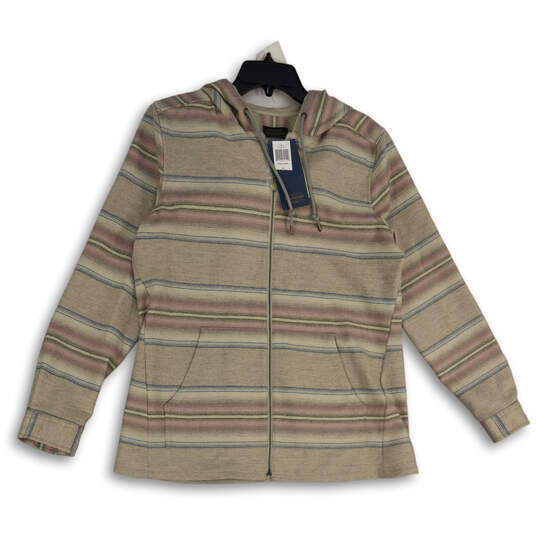 NWT Mens Multicolor Striped Long Sleeve Full-Zip Hoodie Size Large image number 1