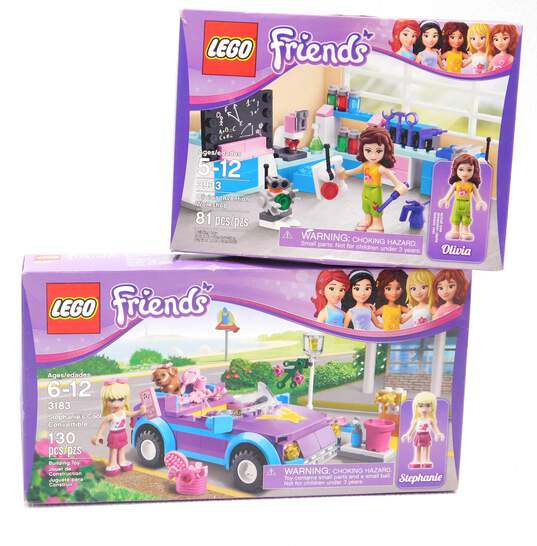 Friends Factory Sealed Sets 3183: Stephanie's Cool Convertible & 3933: Olivia's Invention Workshop image number 1
