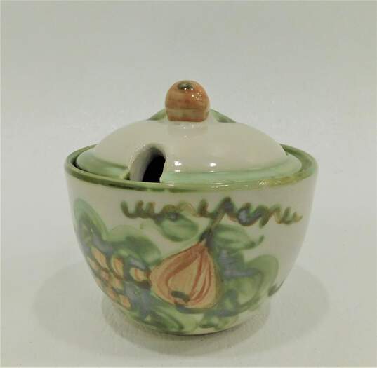 VNTG John B. Taylor Louisville Stoneware Harvest Pear Pottery Covered Sugar Bowl image number 1