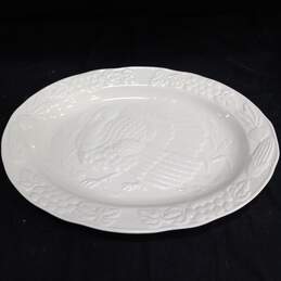 Large Cerami Oval Turkey Pattern 18' Platter