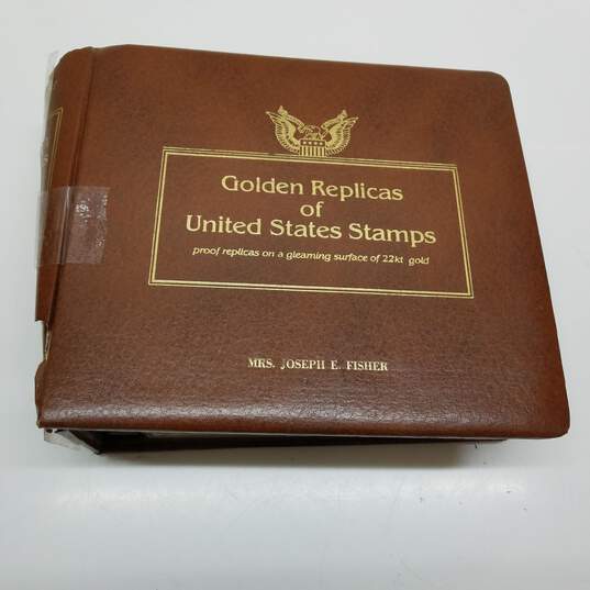 Vintage Golden Replicas of US history postal Stamps 22kt gold in case image number 4