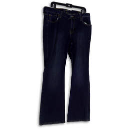 Womens Blue Medium Wash Pockets Regular Fit Denim Bootcut Jeans Size 16W